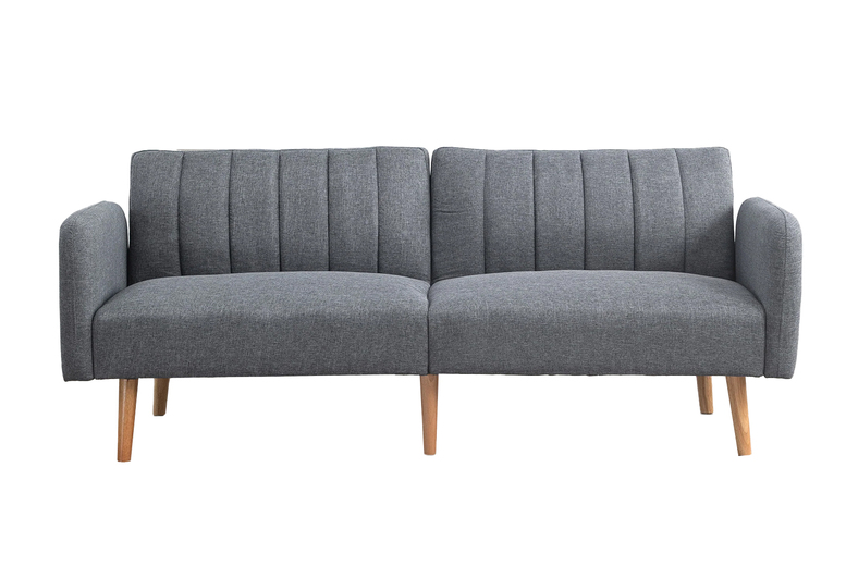 Grey Fabric 2-Seater Click Clack Sofa Bed – Modern Split Back, Space-Saving Design | Wowcher Grey Fabric 2-Seater Click Clack Sofa Bed – Modern Split Back, Space-Saving Design | Wowcher