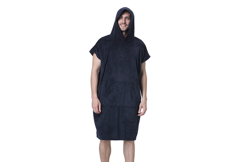 Unisex Microfibre Hooded Bathroom Towel Robe – Quick-Dry, 4 Colours | Wowcher