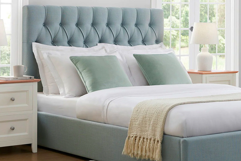 Sofia Plush Upholstered Storage Bed with Lift-Up Ottoman – Multiple Sizes | Wowcher Sofia Plush Upholstered Storage Bed with Lift-Up Ottoman – Multiple Sizes | Wowcher