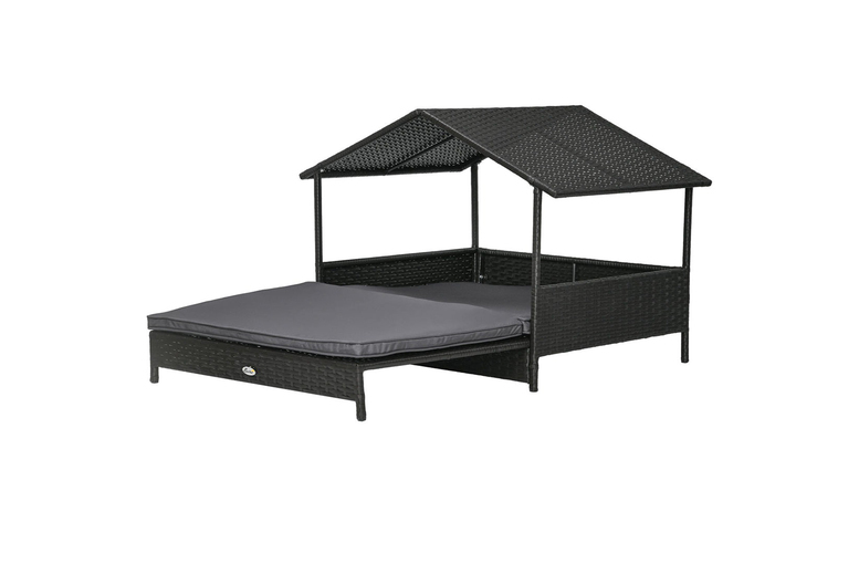 Rattan Elevated Pet Bed Lounge w/ Canopy – 4 Options | Wowcher