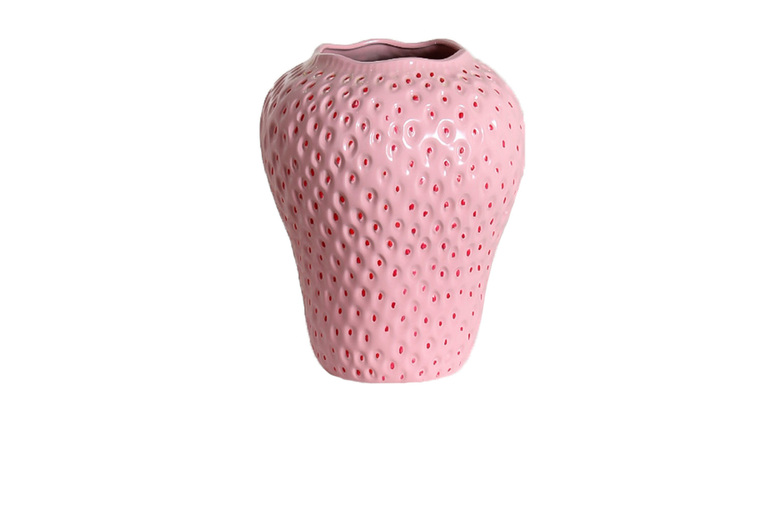 Handcrafted Ceramic Strawberry Vase – Quirky Home Decor in Red or Pink, 2 Sizes | Wowcher