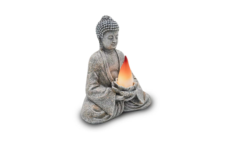 Solar LED Zen Buddha Garden Statue – Weatherproof Outdoor Lighting | Wowcher