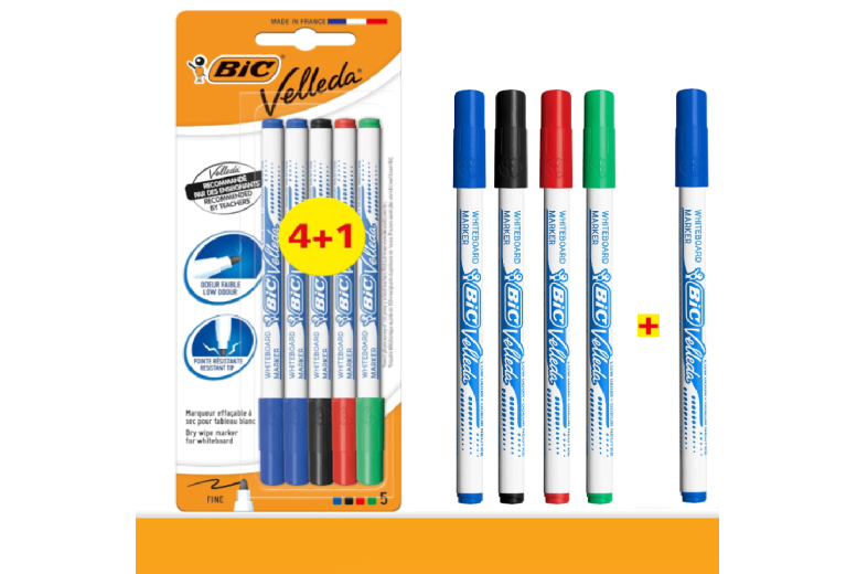 BIC Velleda Whiteboard Markers - Vibrant 5 Pack | Wowcher