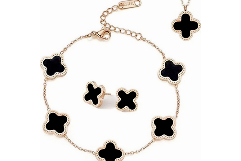 Clover Design Necklace, Bracelet & Earring Set – Available in 4 Stunning Colours | Wowcher Clover Design Necklace, Bracelet & Earring Set – Available in 4 Stunning Colours | Wowcher