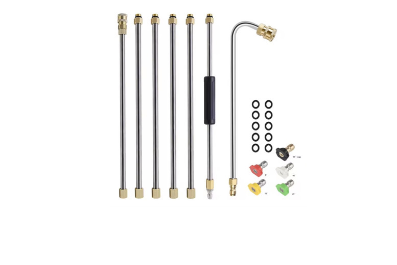 High-Pressure Washer Extension Wand Kit – 5 Nozzle Tips, Curved Lance, Multi-Surface Cleaning | Wowcher High-Pressure Washer Extension Wand Kit – 5 Nozzle Tips, Curved Lance, Multi-Surface Cleaning | Wowcher