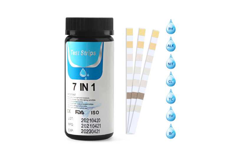 50Pcs 7-in-1 Ultimate Pool and Spa Test Strips – Comprehensive Water Testing Kit | Wowcher