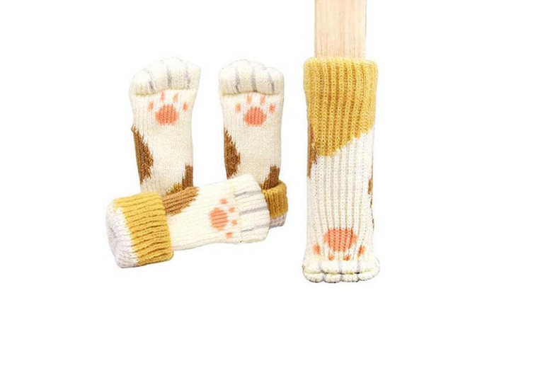 Knitted Cat Paw Socks for Tables and Chairs in 7 Colours | Wowcher Knitted Cat Paw Socks for Tables and Chairs in 7 Colours | Wowcher