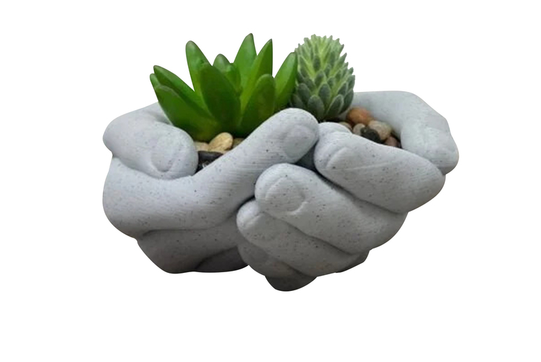 Eco-Friendly Resin Hands Planter Pot – 3 Sizes | Wowcher