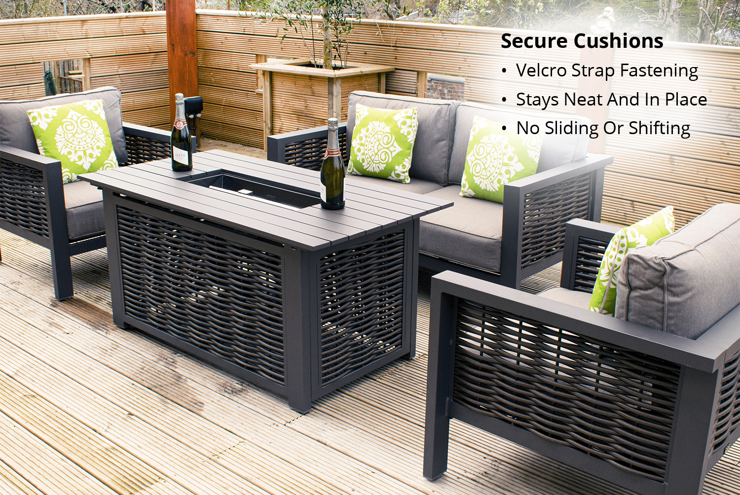 PRICE DROP! Black 4-Seater Rattan Fire Pit Garden Dining Set – Weather-Resistant & Modern | Wowcher PRICE DROP! Black 4-Seater Rattan Fire Pit Garden Dining Set – Weather-Resistant & Modern | Wowcher