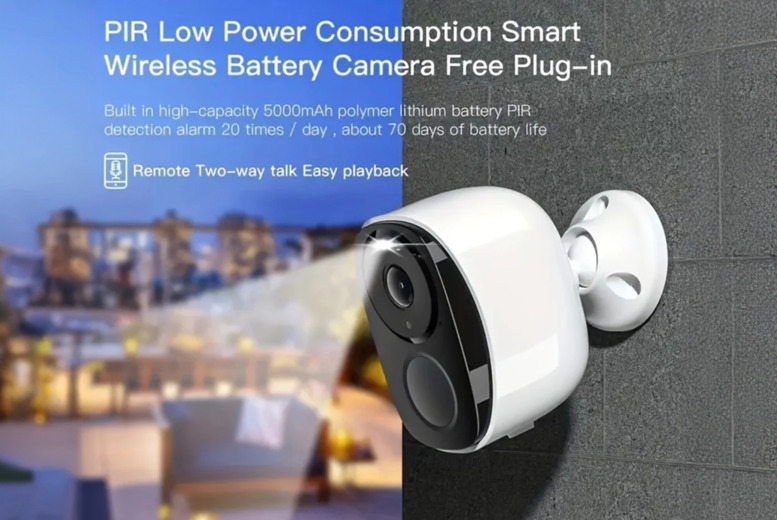 Wireless Home Security Camera w Mobile App – 5 Options, 2 Colours | Wowcher