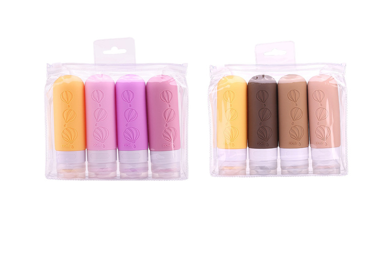 TSA-Approved 4-Pack Silicone Leakproof Travel Bottles – Perfect for Summer Adventures | Wowcher