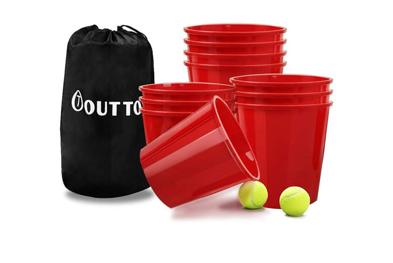 Giant Yard Pong Outdoor Game Set – Heavy-Duty Buckets, Family Party Game, Ages 6+ | Wowcher
