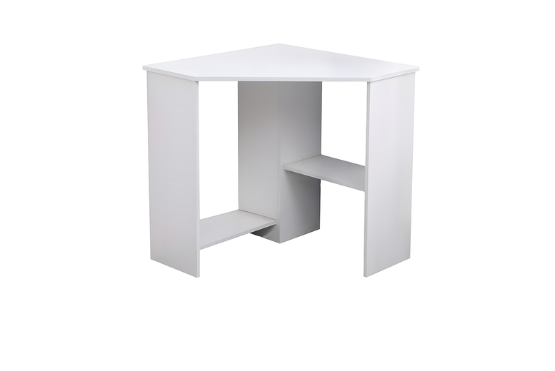 Compact Corner Desk with Storage Shelves - Space-Saving Living Room Workstation, Multiple Colours | Wowcher