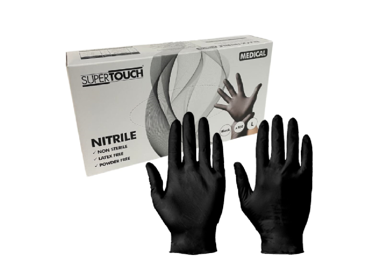 100 Black Nitrile Disposable Gloves – Powder-Free, Multi-Purpose, Allergy-Safe – Cleaning & Home Maintenance Essentials | Wowcher