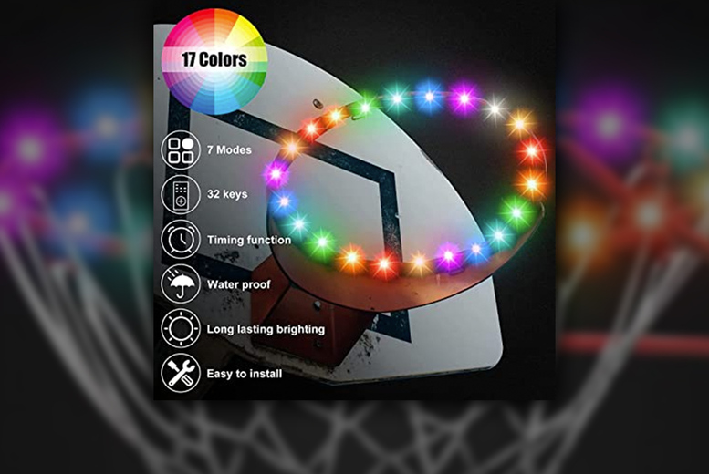 Solar LED Basketball Hoop & Frame Light – Weatherproof Multi-Colour Outdoor Lighting | Wowcher