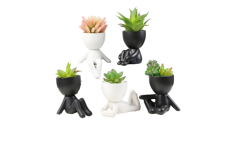 Quirky Human-Shaped Ceramic Succulent Planter – 6 Designs, Indoor/Outdoor | Wowcher