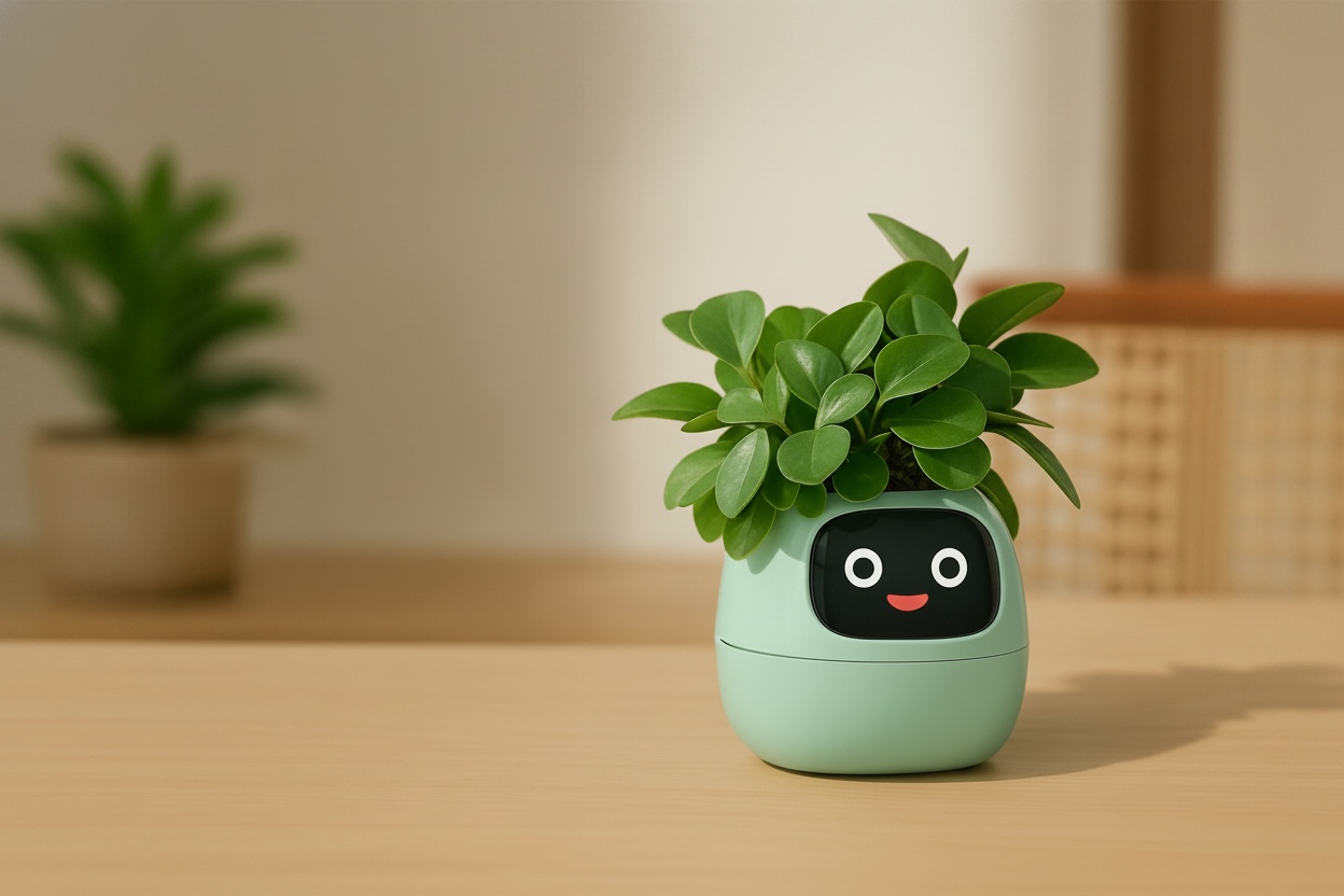 Oberobiz Co., Limited Unisex Green Interactive Smart Flowerpot With Ai - 5 Vibrant Colours | Wowcher