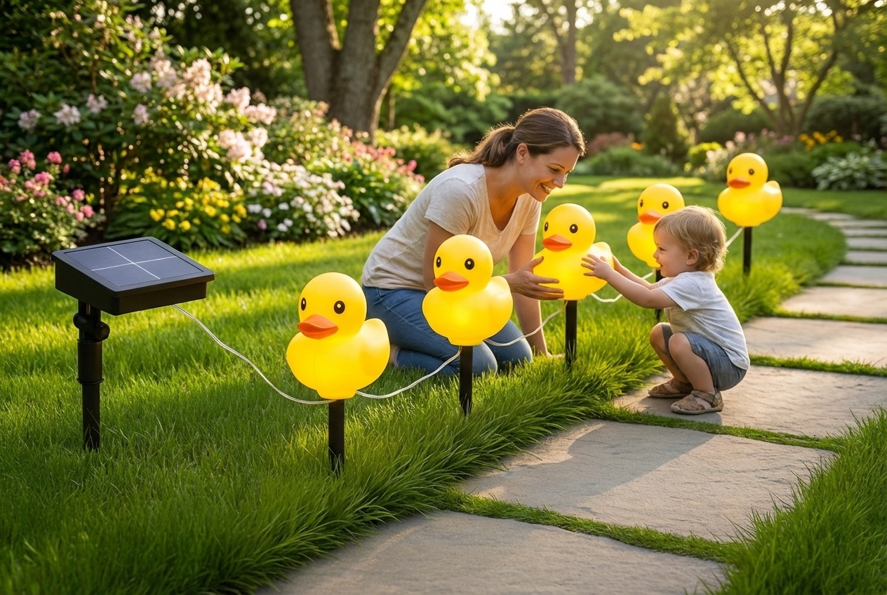 Solar LED Duck String Lights - Outdoor Fun | Wowcher