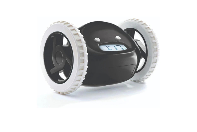 Runaway Rolling Alarm Clock – Mobile Plastic Bedside Home Decor (16.5cm, Quirky Design) | Wowcher