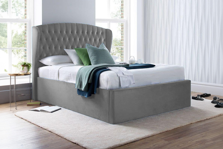 Georgia Velvet Ottoman Storage Bed with Lift-Up Mechanism – 5 Sizes | Wowcher Georgia Velvet Ottoman Storage Bed with Lift-Up Mechanism – 5 Sizes | Wowcher