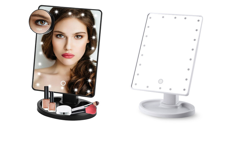 22 LED Light Touch-Control Makeup Mirror – Adjustable, Rotatable & Compact Beauty Tech | Wowcher