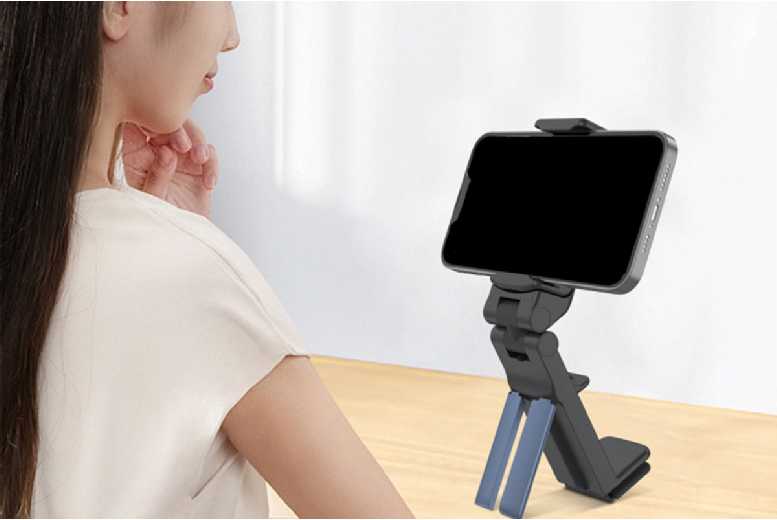 Foldable Travel Phone Holder Stand - Universal 360° Adjustable, ABS & Aluminium for iPhone, Samsung & More | Wowcher