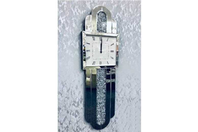 Crushed Jewel Diamond Glass Grandfather Wall Clock – Modern Statement Luxury Decor, Mirrored Crystal Finish | Wowcher Crushed Jewel Diamond Glass Grandfather Wall Clock – Modern Statement Luxury Decor, Mirrored Crystal Finish | Wowcher