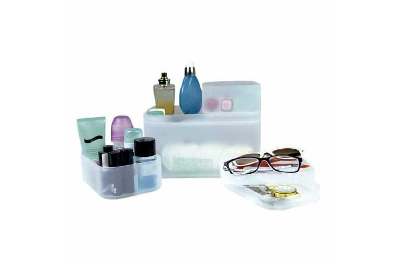 JOCCA Clear & Clever Makeup Storage Box Trio – Organiser Set for Cosmetics & Beauty Essentials | Wowcher