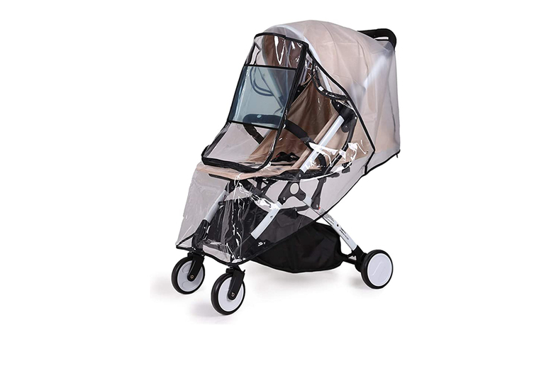 Universal Waterproof Pushchair & Pram Rain Cover - Clear Window, Breathable Design | Wowcher
