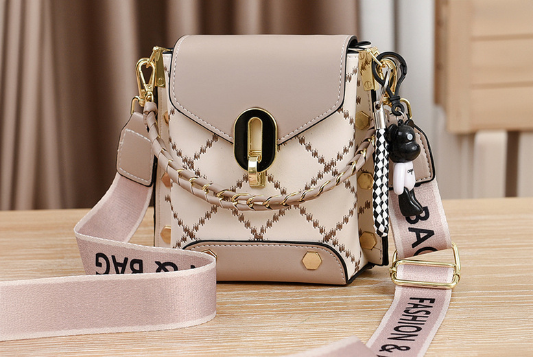 Unisex Square Crossbody Shoulder Bag, Khaki | Wowcher