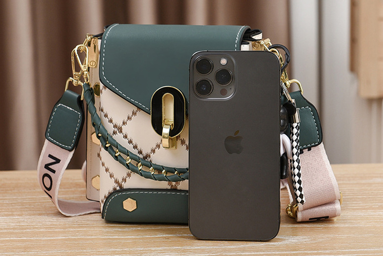 Unisex Square Crossbody Shoulder Bag, Green | Wowcher