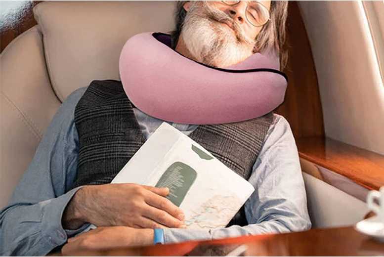 Adjustable Memory Foam Travel Neck Pillow - Ergonomic, Washable, Compact Design | Wowcher