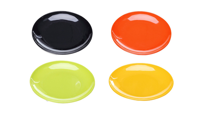 4pc High-Quality Diamine Round Plastic Plates – 4 Colours | Wowcher
