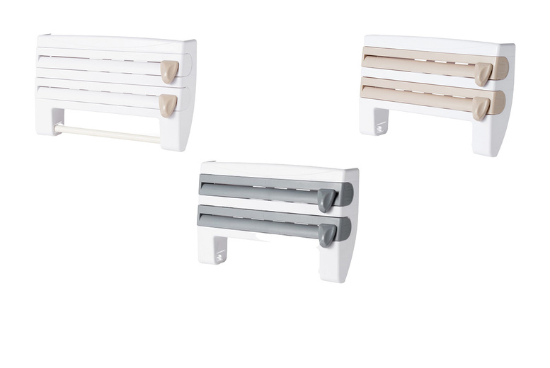 Mounted Kitchen Roll, Foil & Cling Film Dispenser – Strong ABS, Space-Saving, 3 Colours | Wowcher