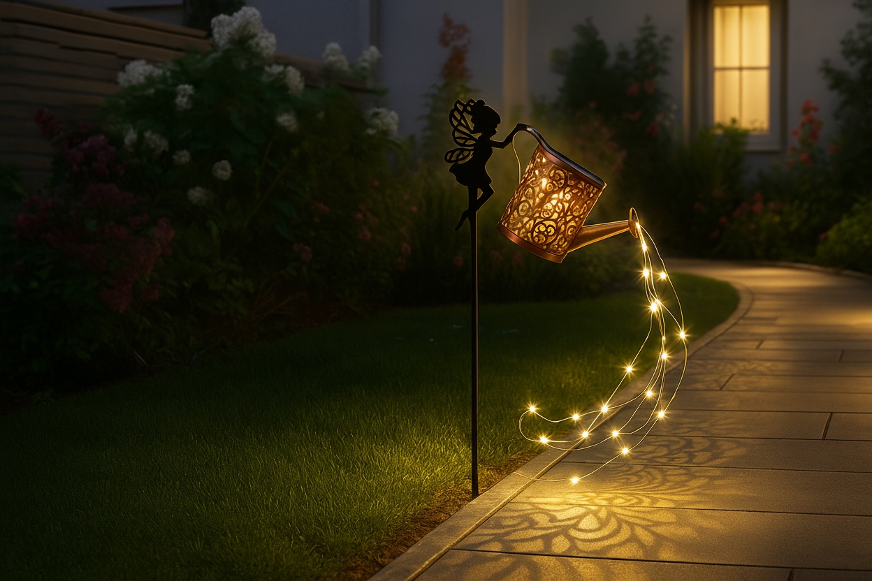 Solar LED Fairy and Watering Can Garden Light | Wowcher