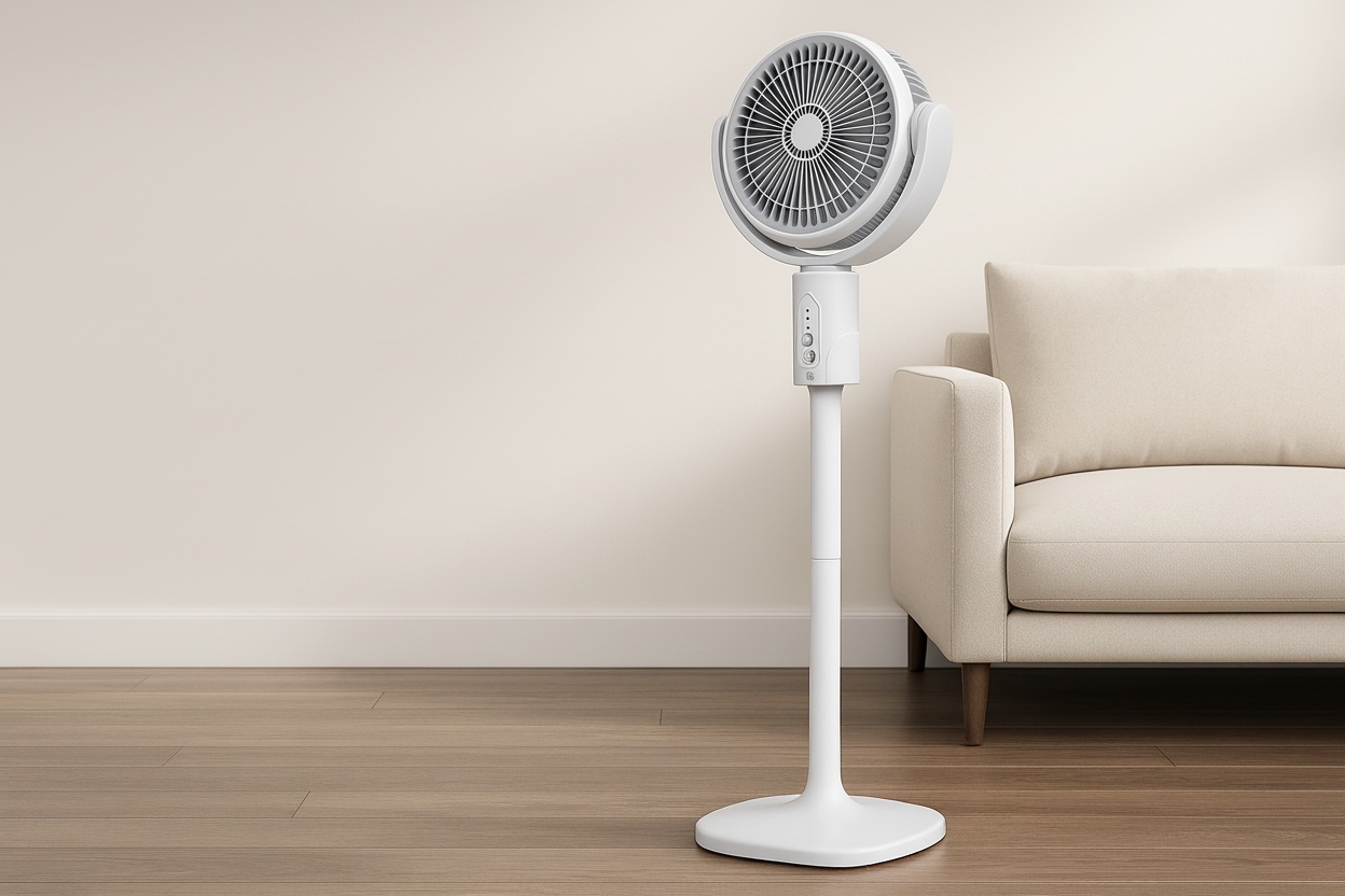 Adjustable Oscillating Fan - 360° Rotation, 5 Speed Settings & Smart Temperature Control | Wowcher