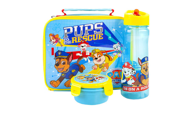 PAW Patrol Durable Polyester School Lunch Bag Set – 3-Piece, BPA-Free, Easy-Clean, Kids Lunchbox | Wowcher