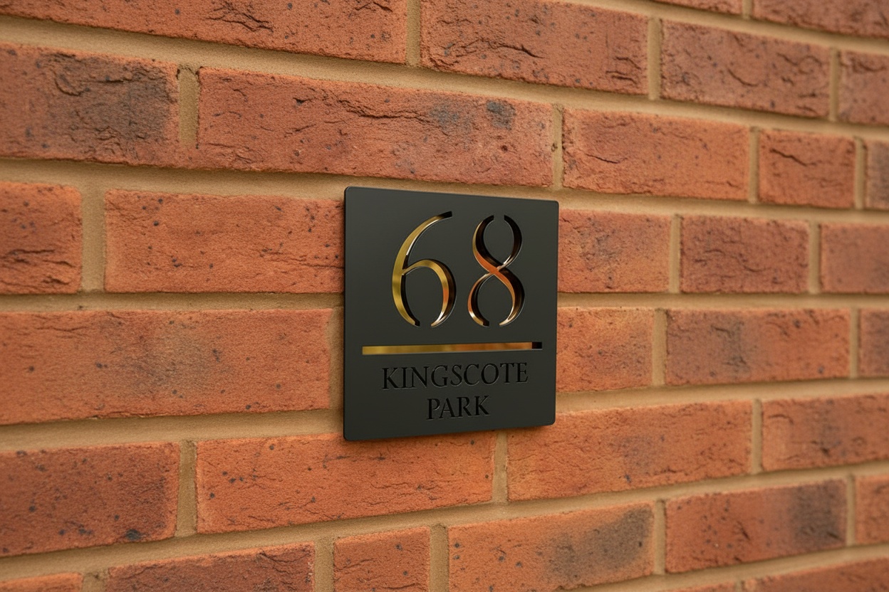 Personalised Square Laser Cut House Number Plaque - Modern Acrylic Wall Sign, Weather Resistant, 150mm x 150mm | Wowcher