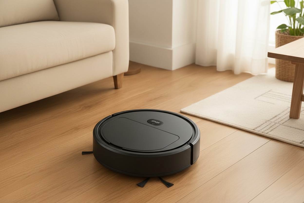 Smart 3-in-1 Cordless Robot Vacuum Cleaner - Powerful 3000Pa Suction, Multi-Surface, Compact Design | Wowcher