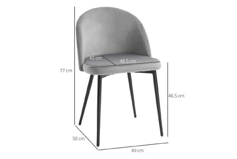 Elegant Soft Fabric Grey Dining Chairs – Set of 2 Elegant Soft Fabric Grey Dining Chairs – Set of 2