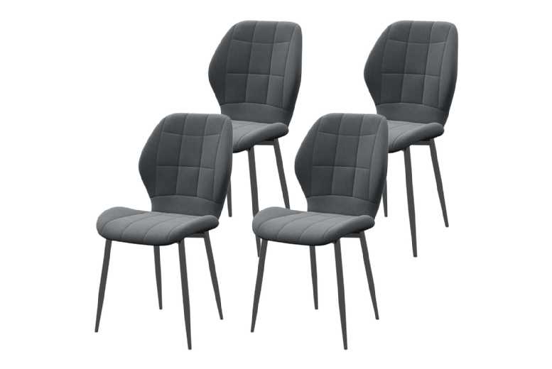 Set of 4 Dark Grey Flannel Tub Chairs – Modern Dining & Accent Seating, Steel Frame, 120kg Capacity | Wowcher Set of 4 Dark Grey Flannel Tub Chairs – Modern Dining & Accent Seating, Steel Frame, 120kg Capacity | Wowcher
