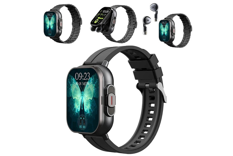 2-in-1 Smart Watch & Wireless Earphones Set – Fitness Tracker, Health Monitor, Bluetooth 5.3, Heart Rate, SpO₂ – Apple Watch & Samsung Galaxy Watch Al
