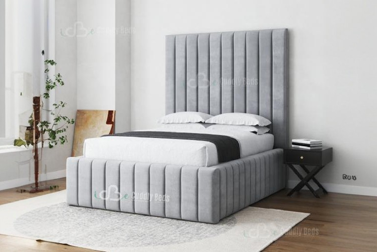 Iris Luxurious Upholstered Bed Frame – Contemporary Padded Double/King Size, Artisan Craftsmanship | Wowcher Iris Luxurious Upholstered Bed Frame – Contemporary Padded Double/King Size, Artisan Craftsmanship | Wowcher