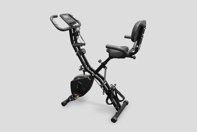 Phoenix Foldable 4-in-1 Exercise Bike – Heavy-Duty Steel, Adjustable Resistance, Space-Saving Design, 150kg Capacity | Wowcher