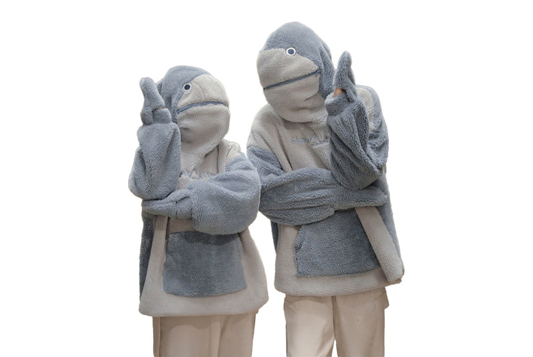 Fleece-Lined Shark Hoodie for Kids – Unisex, Fun Design, 6 Sizes (UK6-16) | Wowcher Fleece-Lined Shark Hoodie for Kids – Unisex, Fun Design, 6 Sizes (UK6-16) | Wowcher