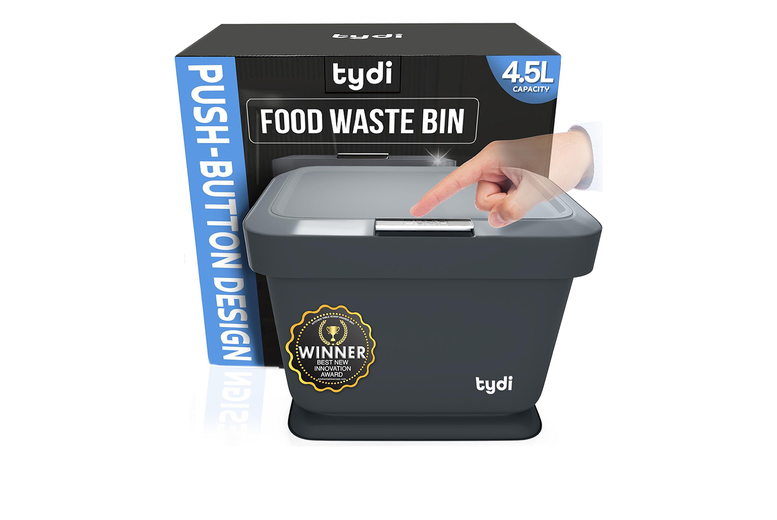 4.5L Tydi Kitchen Food Waste Bin – Push Button, Odour Control, Compact Countertop Compost Solution | Wowcher
