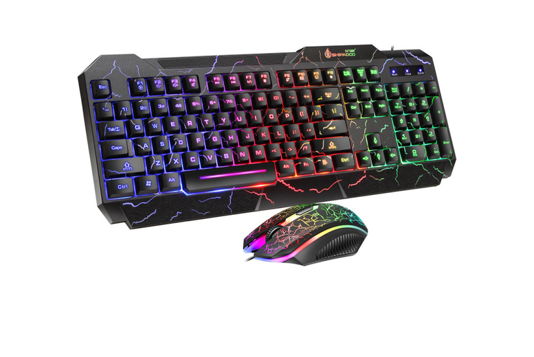 Wireless Charging RGB Gaming Mat with Mechanical Keyboard & Mouse – Qi, RGB Lighting, Ultra-Precise Tracking | Wowcher