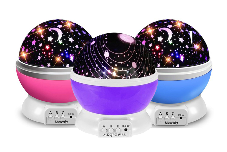 Moon & Star Galaxy Projector Light - 3 Colours | Wowcher