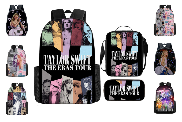 Taylor Swift Pop-Star School Backpack Set – Durable Polyester, 12 Prints, Spacious & Organised | Wowcher