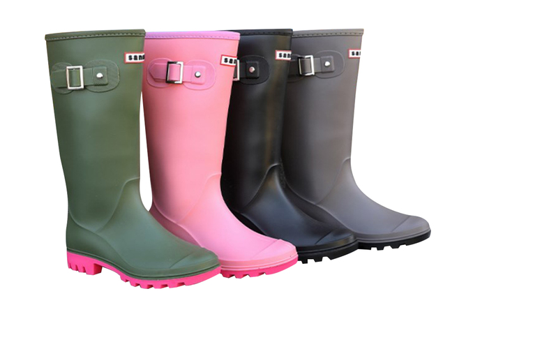 Green Women’s Waterproof PVC Wellington Boots – Durable, Slip-Resistant, Designer  | Wowcher